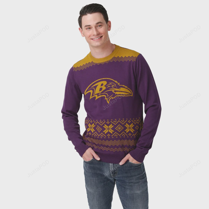 FOCO NFL Men's Baltimore Ravens 2021 Ugly Sweater