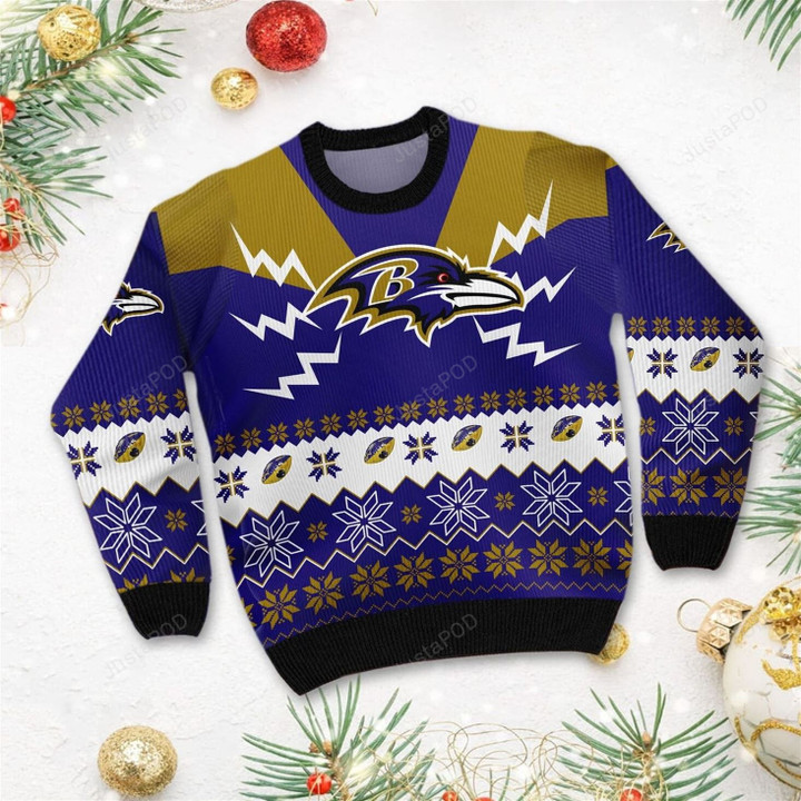 Baltimore Ravens Team 3D Ugly Christmas Sweater RBSWEATSHIRT511
