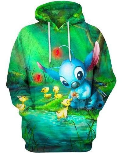 Lilo And Stitch Loves Everything 3D Hoodie Zip Hoodie, 3D All Over Print Hoodie Zip Hoodie