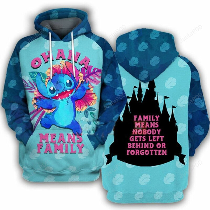 Lilo and Stitch Ohana Means Family 3D Hoodie Zip Hoodie, 3D All Over Print Hoodie Zip Hoodie For Men And Women