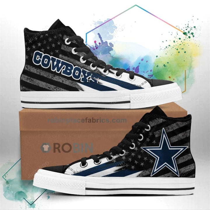 Dallas Cowboys American Flag High Top Shoes