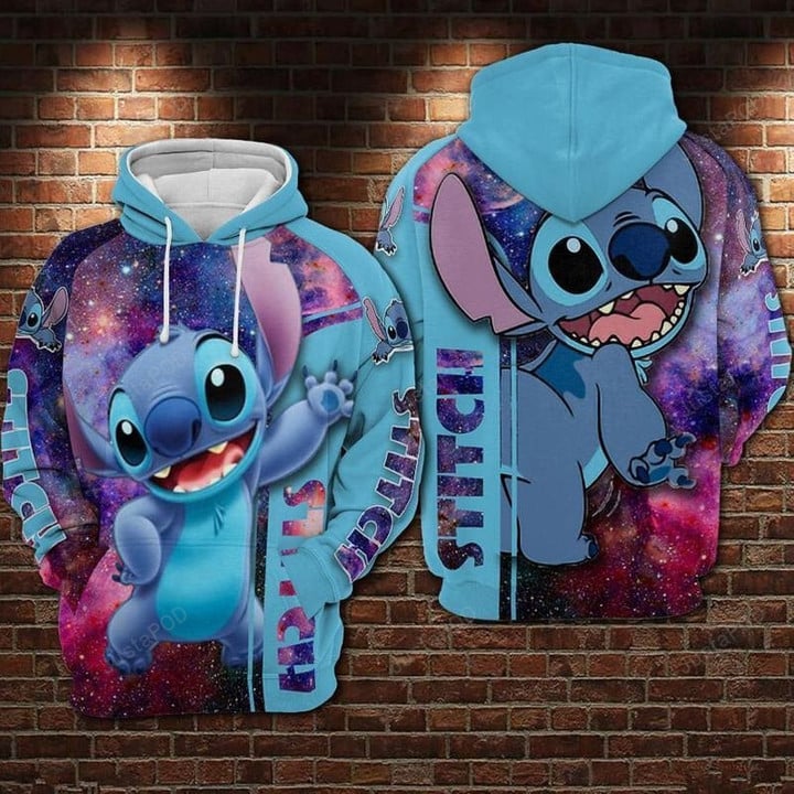 For Stitch Lovers Galaxy Pattern 3D Hoodie Zip Hoodie, 3D All Over Print Hoodie Zip Hoodie