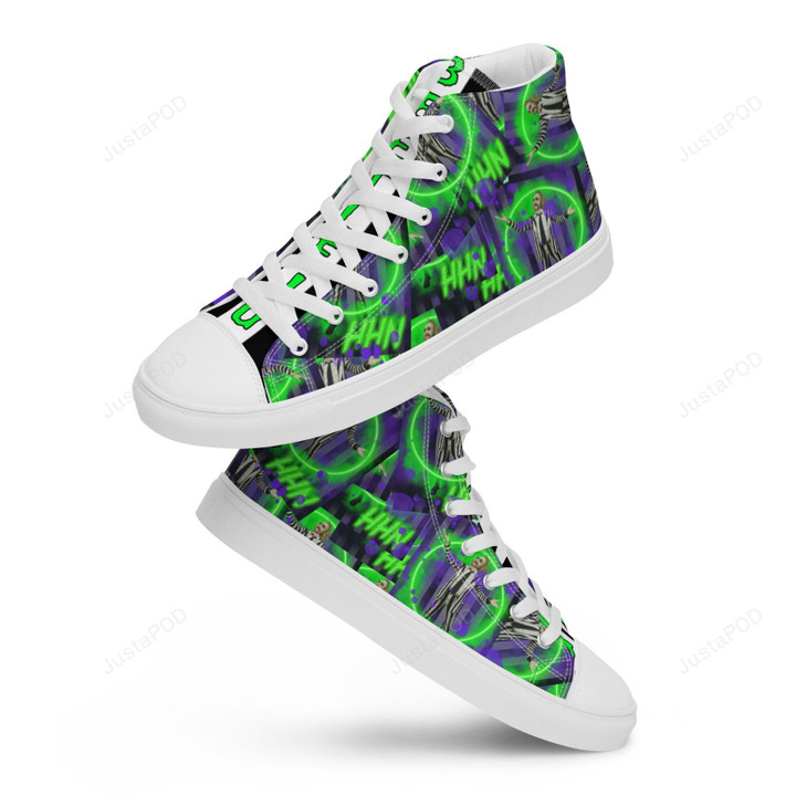 80s Movie Beetlejuice Inspired Neon High Top Shoes