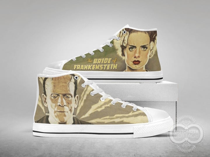 Classic Movie The Bride of Frankenstein White High Top Shoes