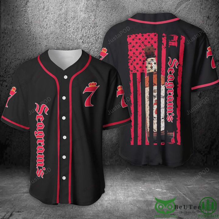 Seagram’s US Flag Baseball Jersey Shirt