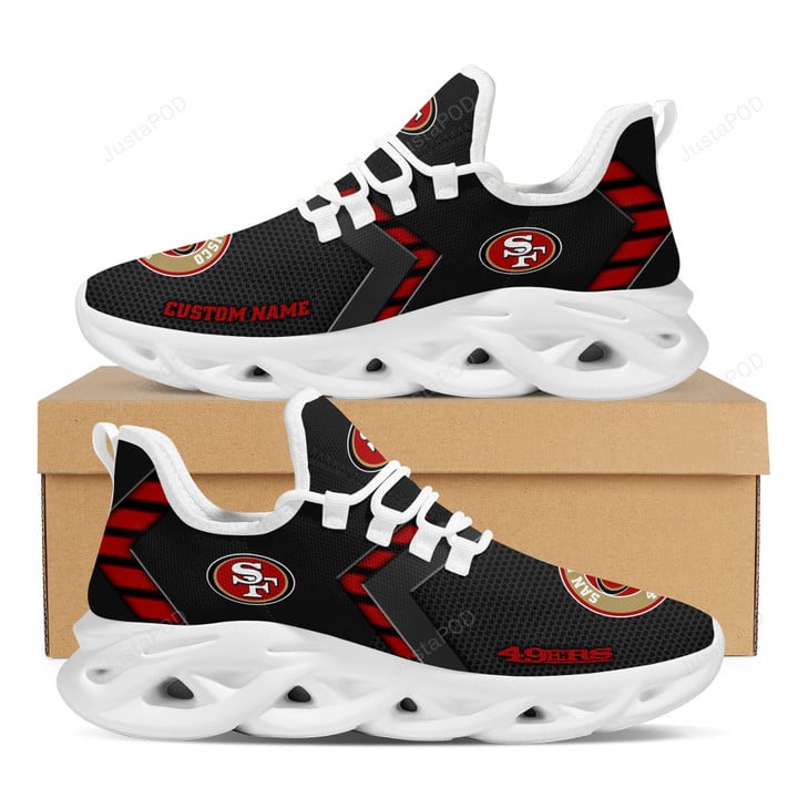 San Francisco 49ers Custom Name NFL Max Soul Shoes