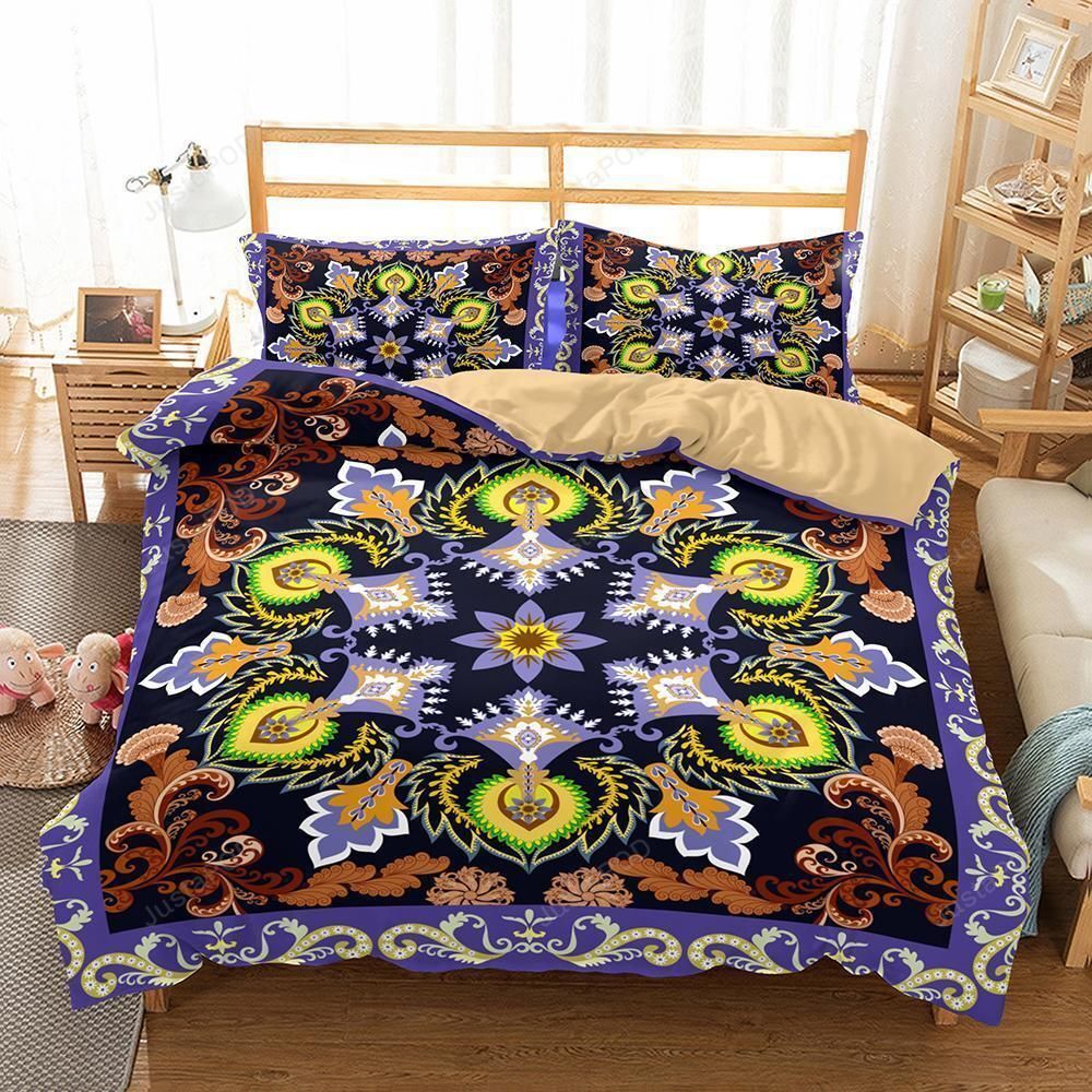 Theme Print Bohemian 3 Piece Set Of Household Items Set In Various Sizes Of Bedding