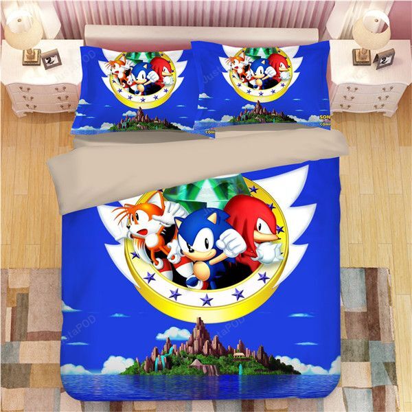 Sonic-The-Hedgehog-Bedding-Set-10 (Duvet Cover & Pillow Cases)