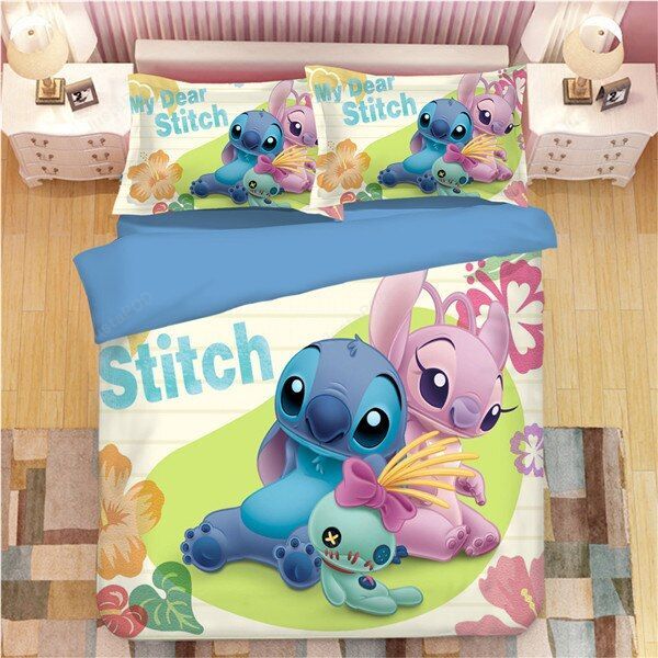 Stitch-Cartoon-Bedding-Set-7 (Duvet Cover & Pillow Cases)