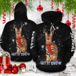Bengal Cat Reindeer Let It Snow Christmas 3D Hoodie Zip Hoodie, 3D All Over Print Hoodie Zip Hoodie