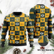 Green Bay Packers Ugly Sweater Logo Checkered Flannel Ugly Christmas Sweater, Ugly Sweater, Christmas Sweaters