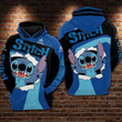 For Stitch Lovers Appeared From The Dark 3D Hoodie Zip Hoodie, 3D All Over Print Hoodie Zip Hoodie