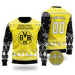Personalized Custom Name And Number Borussia Dortmund Christmas For Fans Ugly Christmas Sweater, All Over Print Sweatshirt
