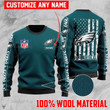 Personalized Custom Name Philadelphia Eagles NFL Ugly Christmas Sweater, All Over Print Sweatshirt