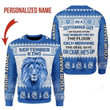 Personalized Custom Name September King September Guy I Am The King Of Man That When My Feet Hit The Floor, Each Morning The Devils Say Oh Crap He's Up Lion Ugly Christmas Sweater, All Over Print Sweatshirt