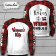 Personalized Custom Name Veteran's Wife Ugly Christmas Sweater, All Over Print Sweatshirt