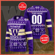 Personalized Custom Name And Number Washington Huskies Ugly Christmas Sweater, All Over Print Sweatshirt
