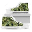 Green Weed White High Top Shoes