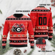 Personalized Custom Name And Number Georgia Bulldogs For Fans Ugly Christmas Sweater, All Over Print Sweatshirt