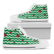 Green Zigzag Ladybird Pattern High Top Shoes