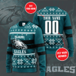 Philadelphia Eagles Ugly Sweater, Best Christmas Gifts 2022 Custom Name And Numbler, Gifts For NFL Fans Personalized