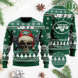 NFL New York Jets Golden Skull Christmas Ugly Sweater