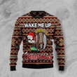 Sloth Wake Me Up Ugly Christmas Sweater