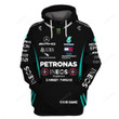 Personalized Petronas Mercedes Ineos Hygienic F1 Black Custom 3d All Over Print Hoodie, Zip-Up Hoodie