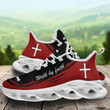 Walk By Faith Jesus Cross Max Soul Shoes, Christian Catholic Religious Men And Women Light Sports Shoes Full Size