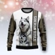 Rescued Siberian Husky Ugly Christmas Sweater