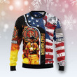 Firefighter USA Flag Ugly Christmas Sweater , Firefighter USA Flag 3D All Over Printed Sweater