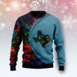 Texas Fractal Pattern Ugly Christmas Sweater , Texas Fractal Pattern 3D All Over Printed Sweater