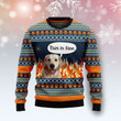 Labrador Retriever Fire Ugly Christmas Sweater , Labrador Retriever Fire 3D All Over Printed Sweater