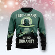 Alien No Humanity Ugly Christmas Sweater , Alien No Humanity 3D All Over Printed Sweater