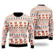 Orange Fox Xmas Pattern Ugly Christmas Sweater, Orange Fox Xmas Pattern 3D All Over Printed Sweater