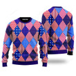 Patchwork American Flag Pattern Ugly Christmas Sweater, Patchwork American Flag Pattern 3D All Over Printed Sweater