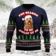 The Season To Be Jolly Goldendoodle Ugly Christmas Sweater, The Season To Be Jolly Goldendoodle 3D All Over Printed Sweater