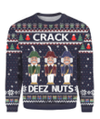 Crack Deez Nuts Nutcracker Ugly Christmas Sweater, Crack Deez Nuts Nutcracker 3D All Over Printed Sweater
