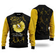 Softball Sunflower Black Yellow Ugly Christmas Sweater, Softball Sunflower Black Yellow 3D All Over Printed Sweater