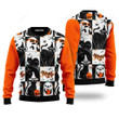 Black Cat and Ghost Halloween Ugly Christmas Sweater, Black Cat and Ghost Halloween 3D All Over Printed Sweater
