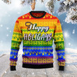 LGBT Gay Pride Happy Holigays Ugly Christmas Sweater, LGBT Gay Pride Happy Holigays 3D All Over Printed Sweater