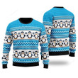 Blue Penguins Xmas Pattern Ugly Christmas Sweater, Blue Penguins Xmas Pattern 3D All Over Printed Sweater
