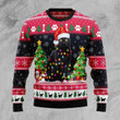 Black Cat Light Ugly Christmas Sweater, Black Cat Light 3D All Over Printed Sweater