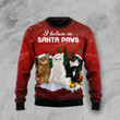 Cat Santa Paws Ugly Christmas Sweater, Cat Santa Paws 3D All Over Printed Sweater