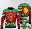 Softball Christmas Tree Ugly Christmas Sweater, Softball Christmas Tree 3D All Over Printed Sweater