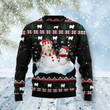 Spitz And Snowman Ugly Christmas Sweater, Spitz And Snowman 3D All Over Printed Sweater