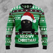 Meowy Black Cat Ugly Christmas Sweater, Meowy Black Cat 3D All Over Printed Sweater