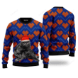 Christmas Black Cat In Heart Love Ugly Christmas Sweater, Christmas Black Cat In Heart Love 3D All Over Printed Sweater