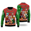 Funny Santa Drink Beer With Reindeer Ugly Christmas Sweater, Funny Santa Drink Beer With Reindeer 3D All Over Printed Sweater