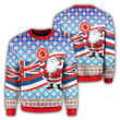 Flag Santa Claus Ugly Christmas Sweater, Flag Santa Claus 3D All Over Printed Sweater